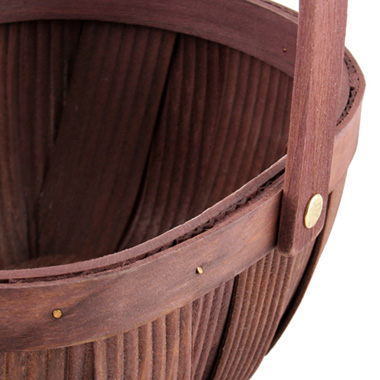 Woven Barrel Round Basket Dark Brown (23x18x10cmH)