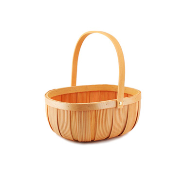 Hamper Tray & Gift Basket - Woven Barrel Round Basket Natural (23x18x10cmH)