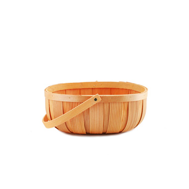 Woven Barrel Round Basket Natural (23x18x10cmH)