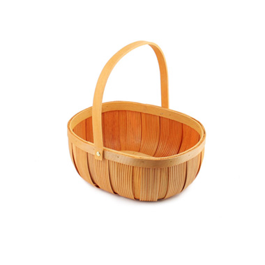 Woven Barrel Round Basket Natural (23x18x10cmH)