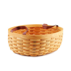 Hamper Tray & Gift Basket - Nordic Stripe Woven Oval Basket Natural (34x29.5x12cmH)