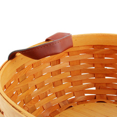Nordic Stripe Woven Oval Basket Natural (34x29.5x12cmH)