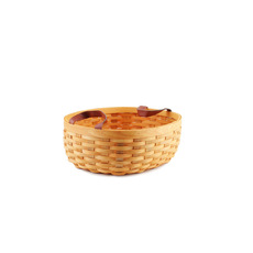 Hamper Tray & Gift Basket - Nordic Stripe Woven Oval Basket Natural (25x19x10cmH)