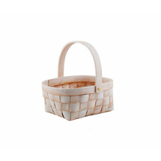 Hamper Tray & Gift Basket - Nordic Stripe Woven Round Planter White Wash (21x19x10cmH)