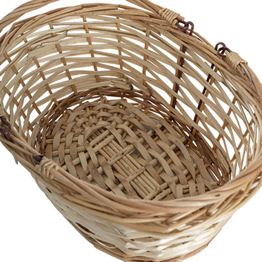 Wicker Basket with Handles Oval Natural (35x30x15cmH)