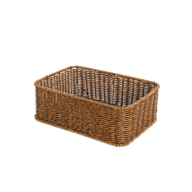 Hamper Tray & Gift Basket - Woven Tray Rectangle Dark Brown (29x20.5x10cmH)