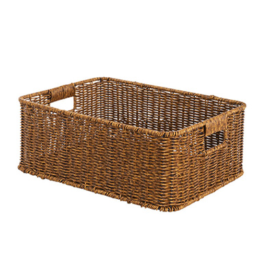 Hamper Tray & Gift Basket - Woven Tray Rectangle Dark Brown (38x29x14cmH)