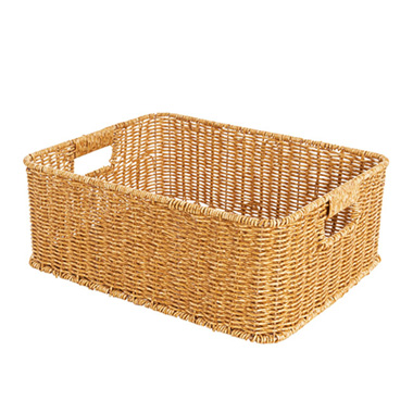 Hamper Tray & Gift Basket - Woven Tray Rectangle Natural (38x29x14cmH)
