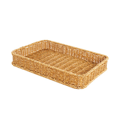 Hamper Tray & Gift Basket - Woven Tray Rectangle Natural (35.5x24.5x5cmH)
