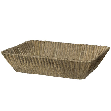 Artificial Wicker Basket Hamper Rectangle Brown (37X27x9cmH)