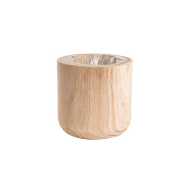 Wooden Cylinder Pot Natural (19cmx19cmH)