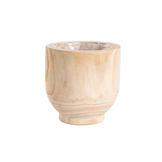 Flower Pot Covers - Wooden Cylinder Buffalo Natural (23cmx23cmH)
