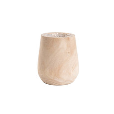 Flower Pot Covers - Wooden Belly Pot Natural (16cmx18.5cmH)