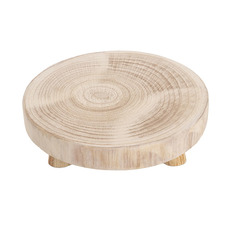 Natural Wooden Riser Footed Round (Approx. 35cmDx12cmH)