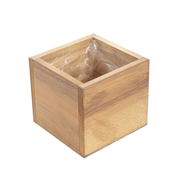Organic Reclaimed Wooden Pot Planter With Stand 20x18x19cmH