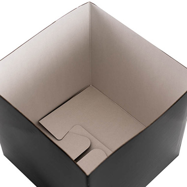 Gift Box Jumbo with Bow Flat Pack Black (305x300x300mmH)