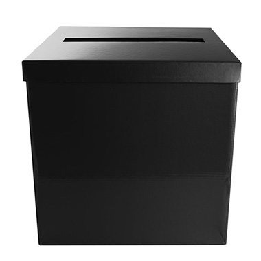 Wishing Well Card Box Flat Pack Black (305x305x300mmH)