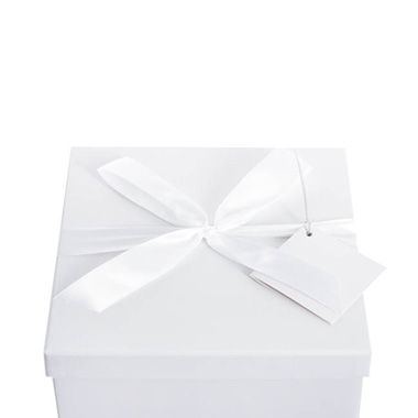 Gift Box Large with Bow Flat Pack White (224x224x215mmH)