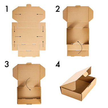 Kraft Mailing Box Pack 10 A4 Medium Brown (310Wx225Dx80mmH)