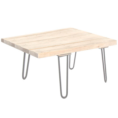 Shop Display Stands - Wooden Bench With Metal Legs Grey (75x36.5x45cmH)