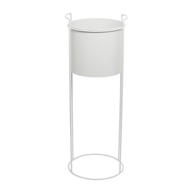 Metal Display Stand With Round Pot White (28Dx80cmH)