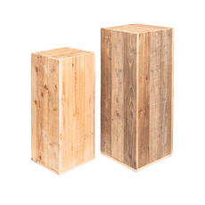 Shop Display Stands - Timber Display Stand Plinth Natural Set 2 (36x36x90cmH)