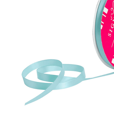 Satin Ribbons - Bulk Ribbon Single Face Satin Aqua (10mmx50m)