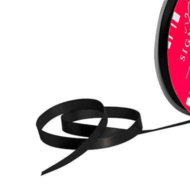 Satin Ribbons - Bulk Ribbon Single Face Satin Black (10mmx50m)