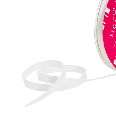 Satin Ribbons - Bulk Ribbon Single Face Satin Bridal White (10mmx50m)
