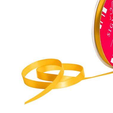 Satin Ribbons - Bulk Ribbon Single Face Satin Mid Yellow (10mmx50m)
