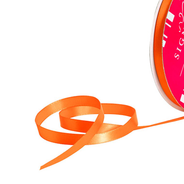 Satin Ribbons - Bulk Ribbon Single Face Satin Orange (10mmx50m)