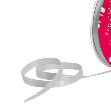 Satin Ribbons - Bulk Ribbon Single Face Satin Silver (10mmx50m)