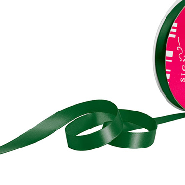 Satin Ribbons - Bulk Ribbon Single Face Satin Hunter Green (15mmx50m)