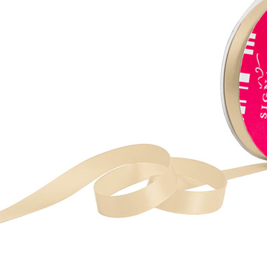 Satin Ribbons - Bulk Ribbon Single Face Satin Ivory (15mmx50m)