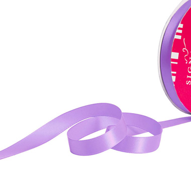 Satin Ribbons - Bulk Ribbon Single Face Satin Light Purple (15mmx50m)