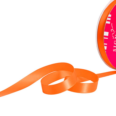 Satin Ribbons - Bulk Ribbon Single Face Satin Orange (15mmx50m)