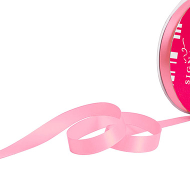 Bulk Ribbon Single Face Satin Mid Pink (15mmx50m)