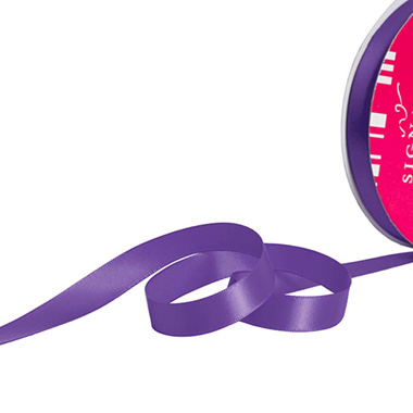 Satin Ribbons - Bulk Ribbon Single Face Satin Violet (15mmx50m)