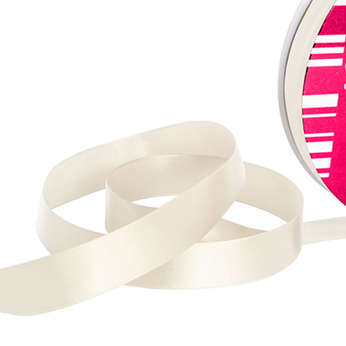 Satin Ribbons - Jumbo Bulk Ribbon Single Face Satin Bridal White (25mmx100m)