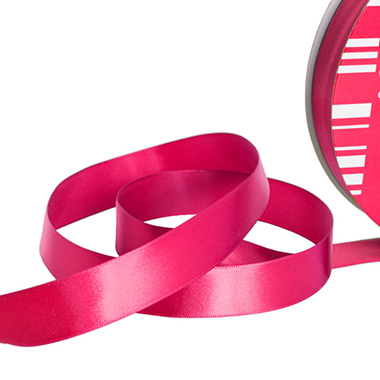 Satin Ribbons - Jumbo Bulk Ribbon Single Face Satin Hot Pink (25mmx100m)