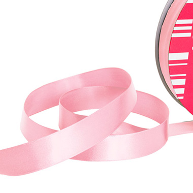 Satin Ribbons - Jumbo Bulk Ribbon Single Face Satin Mid Pink (25mmx100m)