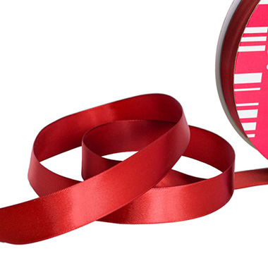 Satin Ribbons - Jumbo Bulk Ribbon Single Face Satin Rouge Red (25mmx100m)