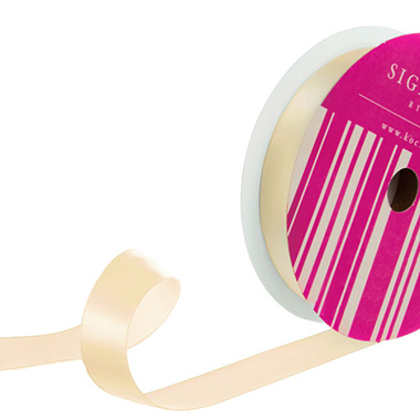 Satin Ribbons - Bulk Ribbon Single Face Satin Ivory (25mmx50m)