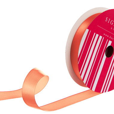 Satin Ribbons - Bulk Ribbon Single Face Satin Peach (25mmx50m)