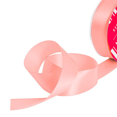 Satin Ribbons - Bulk Ribbon Single Face Satin Baby Pink (38mmx50m)