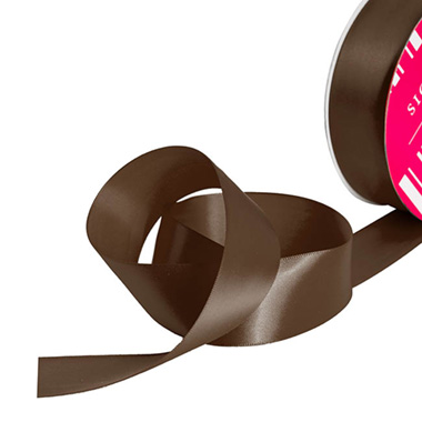 Satin Ribbons - Bulk Ribbon Single Face Satin Chocolate (38mmx50m)