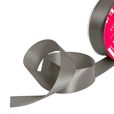 Satin Ribbons - Bulk Ribbon Single Face Satin Dark Grey (38mmx50m)