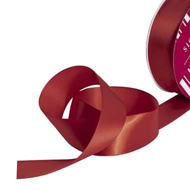 Satin Ribbons - Bulk Ribbon Single Face Satin Rouge Red (38mmx50m)