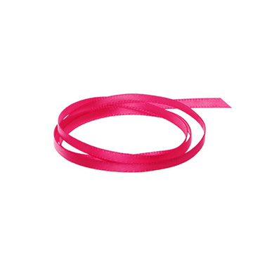 Satin Ribbons - Ribbon Satin Deluxe Double Faced Hot Pink (3mmx50m)