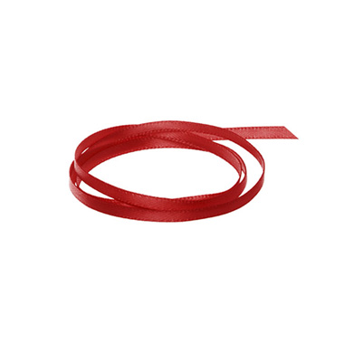 Satin Ribbons - Ribbon Satin Deluxe Double Faced Rouge Red (3mmx50m)